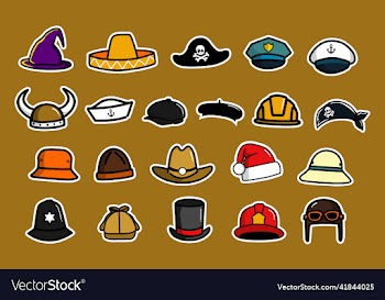 hat sticker collection