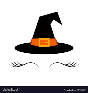 Hat with eyelashes for halloween celebration vector image