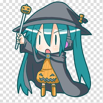 Hatsune Miku Chibi Vocaloid Anime Halloween, banana transparent background PNG clipart