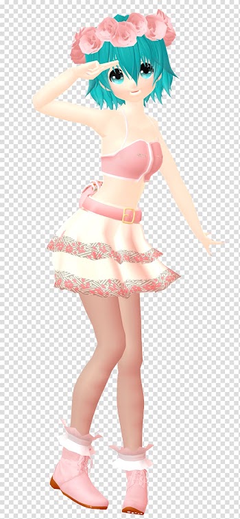 Hatsune Miku MikuMikuDance Wreath MMD$, flower texture transparent background PNG clipart