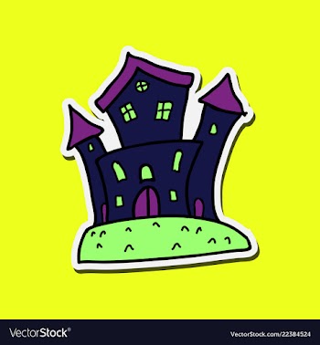 Haunted house and full moon with ghosthorror vector image