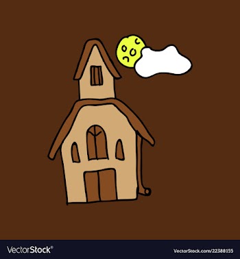 Haunted house and full moon with ghosthorror vector image