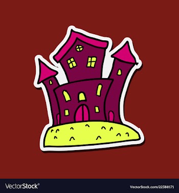 Haunted house and full moon with ghosthorror vector image
