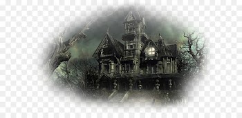 Haunted house Ghost Villa Lake - halloween fantasy star 