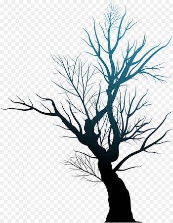 Haunted house Halloween Howls: Holiday Poetry Mask Clip art - dry tree 