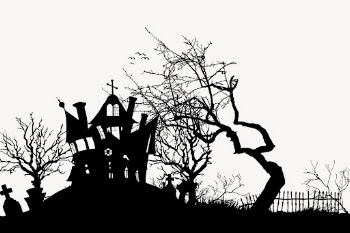 Haunted house  silhouette collage | Free PSD - rawpixel
