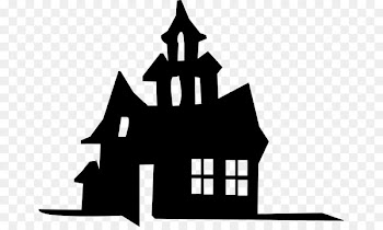 Haunted house Silhouette Stencil - horror vector 