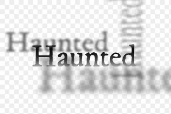Haunted PNG sticker, drop shadow font | Free stock illustration | High Resolution graphic