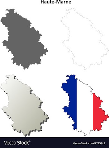 Haute-Marne Champagne-Ardenne outline map set vector image