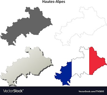 Hautes-Alpes Provence outline map set vector image