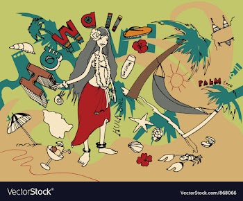 Hawaii doodles vector image