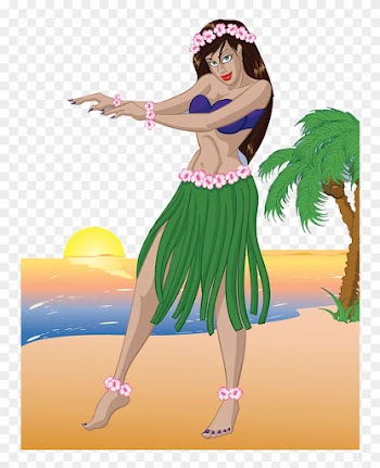 Hawaii Merrie Monarch Festival Hula Dance Illustration - Hula Girl Cartoon