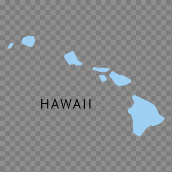 Hawaii state plain map - Transparent PNG & SVG vector