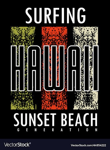 hawaii typography for t shirt design premium