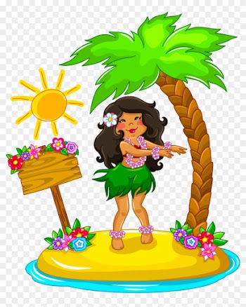 Hawaiian Aloha Tropical - Hawaiian Girl Clipart