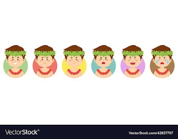 hawaiian avatar with various expression