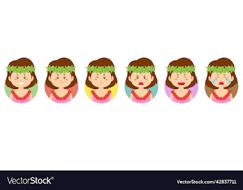 hawaiian avatar with various expression