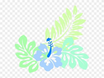 Hawaiian Blue Clip Art - Hawaiian Flower Artwork Print Desig 5'x7'area Rug
