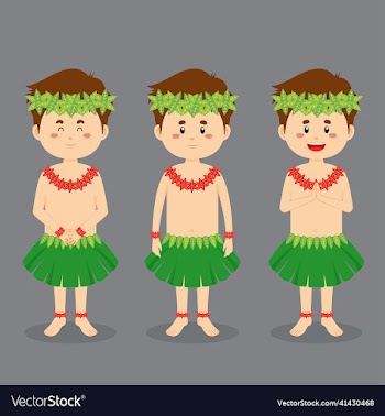 hawaiian character with various expression