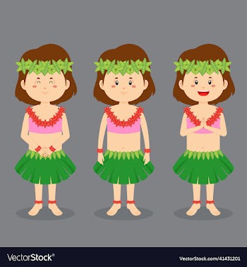 hawaiian character with various expression