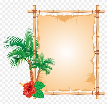 Hawaiian Flower Clipart - Bamboo Frame