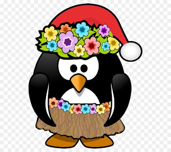 Hawaiian language Hula Penguin T-shirt - christmas precious moments 