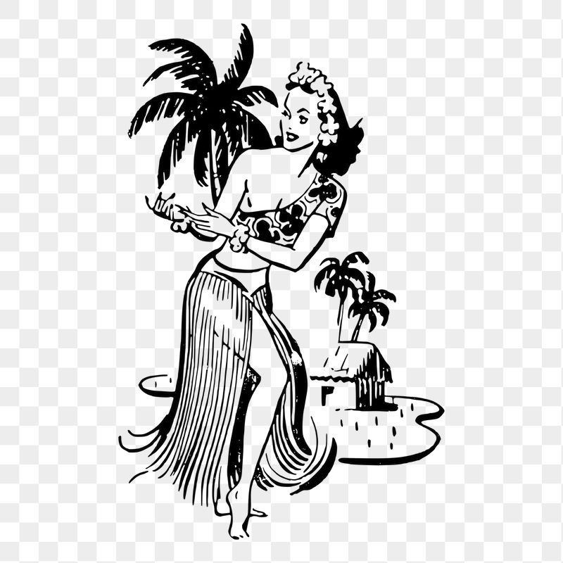 Hawaiian woman png sticker, transparent | Free PNG - rawpixel