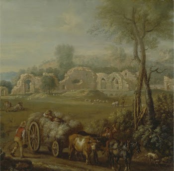 Haycart Passing a Ruined Abbey | Free Photo - rawpixel