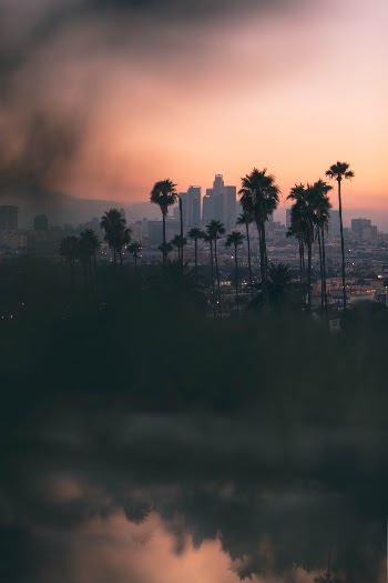 Hazy sunset in East Los Angeles, from Montecito Heights