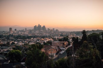 Hazy sunset in East Los Angeles, from Montecito Heights