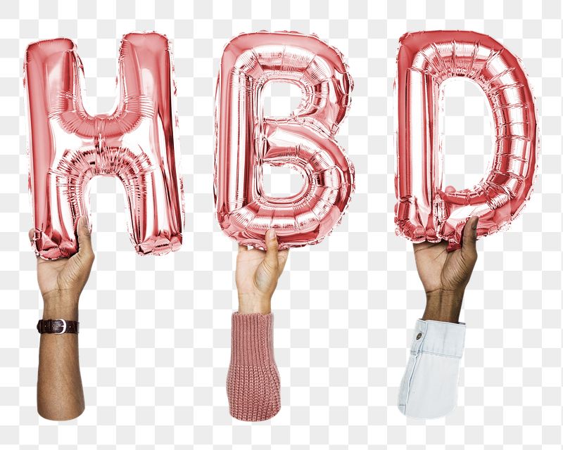 HBD png, letter foil balloon, | Free PNG - rawpixel