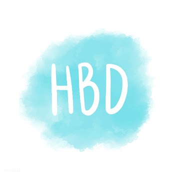 HBD typography vector in blue | Free stock vector - 472636