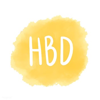 HBD typography vector in yellow | Free stock vector - 472634