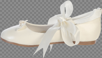 HD Ballet Flats Ivory Dress Shoes W Satin Ribbon Tie Girls - Ivory ...