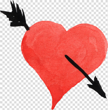 HD Watercolor Heart Png - Heart And Arrow Png , Free Unlimited ...