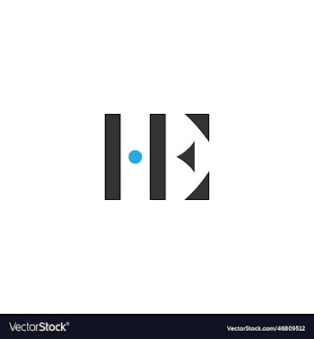 he letter type logo design template