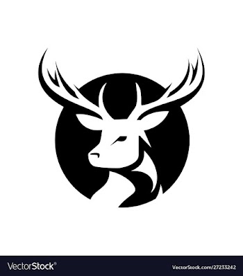 Head deer logo with round shape dear logo vector image