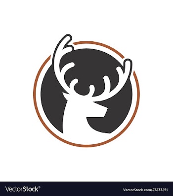 Head deer logo with round shape dear logo vector image