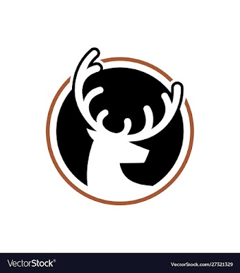 Head deer logo with round shape dear logo vector image