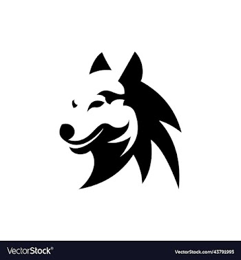 head dog husky silhouette geometric logo