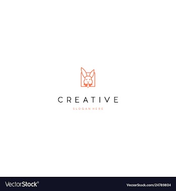 Head face rabbit bunny creative logo vector image