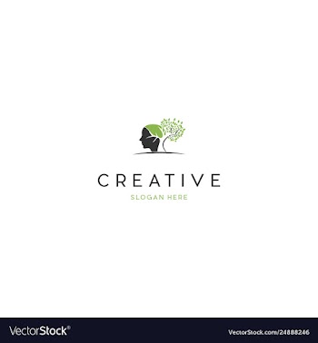 Head mind tree growth creative business logo vector image