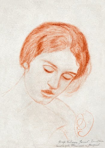 Head of a Woman (1870&ndash;90) drawing in… | Free public domain illustration