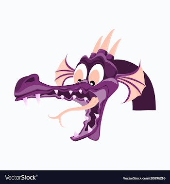 Head of cartoon dragon with open mouse the head vector image