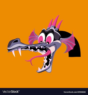 Head of cartoon dragon with open mouse the head vector image