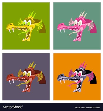 Head of cartoon dragon with open mouse the head vector image