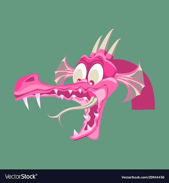 Head of cartoon dragon with open mouse the head vector image