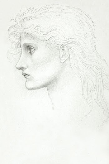 Head of Girl Facing Left (c. 1873&ndash;77)… | Free public domain illustration
