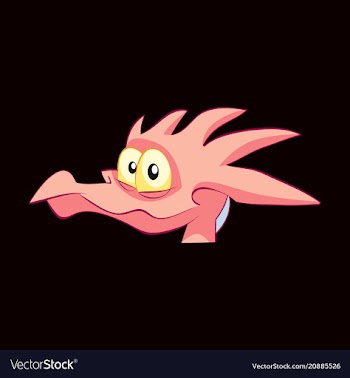 Head of little cartoon dragon with sad face vector image