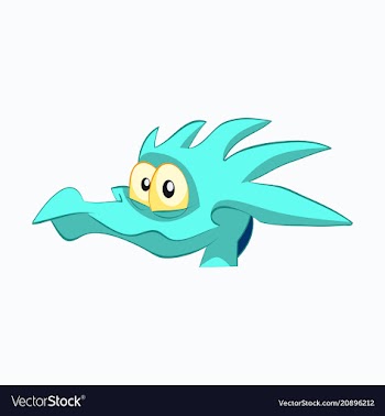 Head of little cartoon dragon with sad face vector image